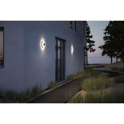Paulmann 94956 - LED/20,5W IP65 Hämardatav välisseinavalgusti liikumis- ja hämaruseanduriga AUREVA 230V 2200/3000/4000K antratsiit