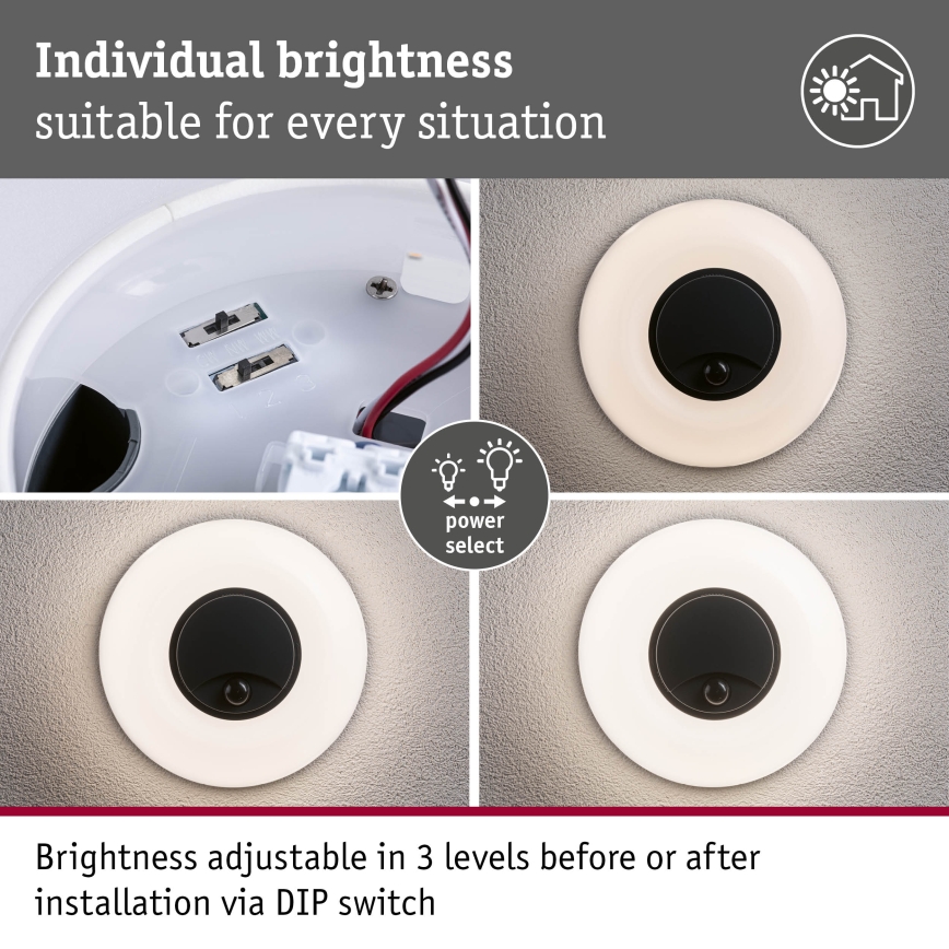 Paulmann 94956 - LED/20,5W IP65 Hämardatav välisseinavalgusti liikumis- ja hämaruseanduriga AUREVA 230V 2200/3000/4000K antratsiit