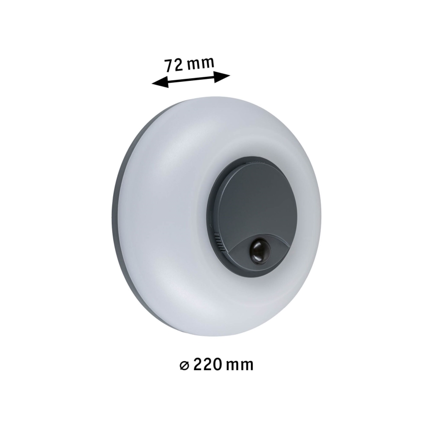 Paulmann 94956 - LED/20,5W IP65 Hämardatav välisseinavalgusti liikumis- ja hämaruseanduriga AUREVA 230V 2200/3000/4000K antratsiit