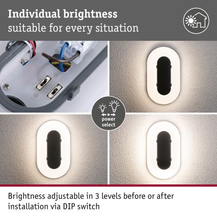 Paulmann 94957 - LED/18,5W IP65 Hämardatav välisseinavalgusti ELUNOR 230V 2200/3000/4000K antratsiit