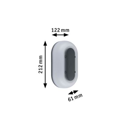 Paulmann 94957 - LED/18,5W IP65 Hämardatav välisseinavalgusti ELUNOR 230V 2200/3000/4000K antratsiit