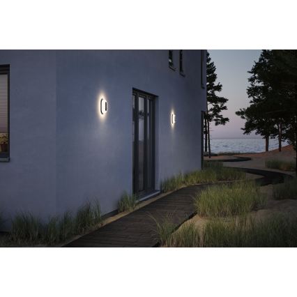 Paulmann 94958 - LED/18,5W IP65 Hämardatav välisseinale paigaldatav seinavalgusti liikumis- ja hämarussensoriga ELUNOR 230V 2200/3000/4000K antratsiit