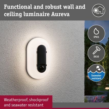 Paulmann 94958 - LED/18,5W IP65 Hämardatav välisseinale paigaldatav seinavalgusti liikumis- ja hämarussensoriga ELUNOR 230V 2200/3000/4000K antratsiit