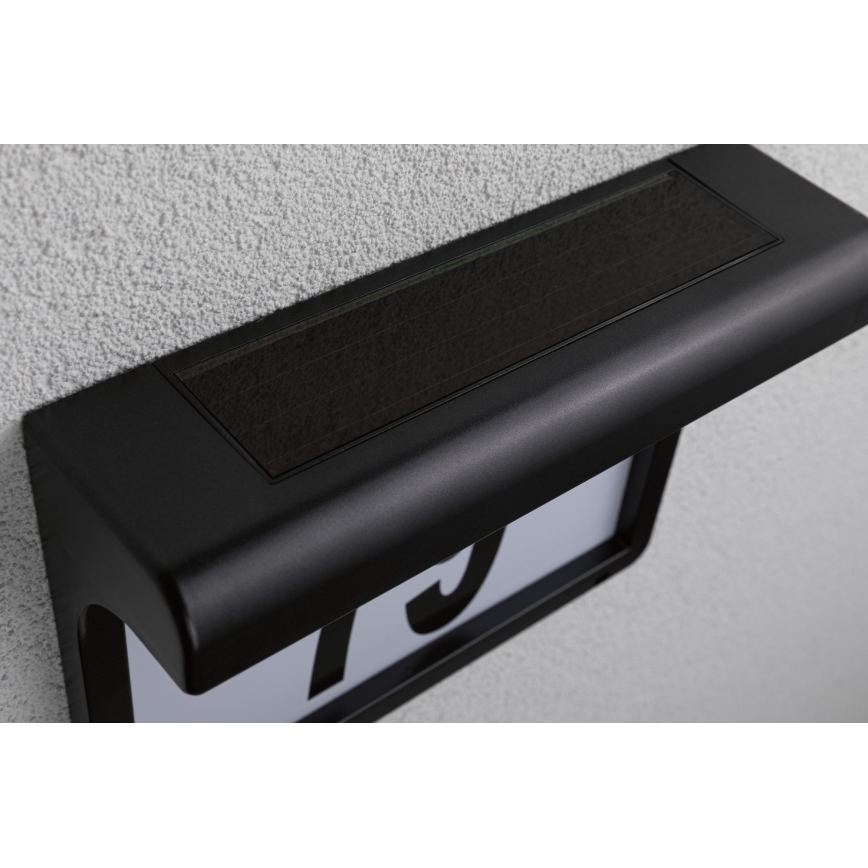 Paulmann 95388 - LED/0,05W IP44 Päikesepaneeliga majanumber anduriga DAYTON 4,8V