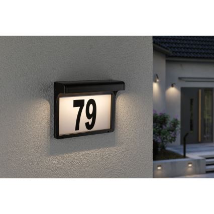 Paulmann 95388 - LED/0,05W IP44 Päikesepaneeliga majanumber anduriga DAYTON 4,8V