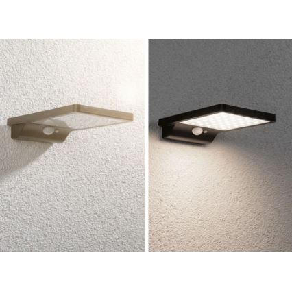 Paulmann 95393 - LED/4W IP44 Hämardatav päikesepaneeliga seinavalgusti koos anduriga SOLVEIG 3,7V 2000 mAh
