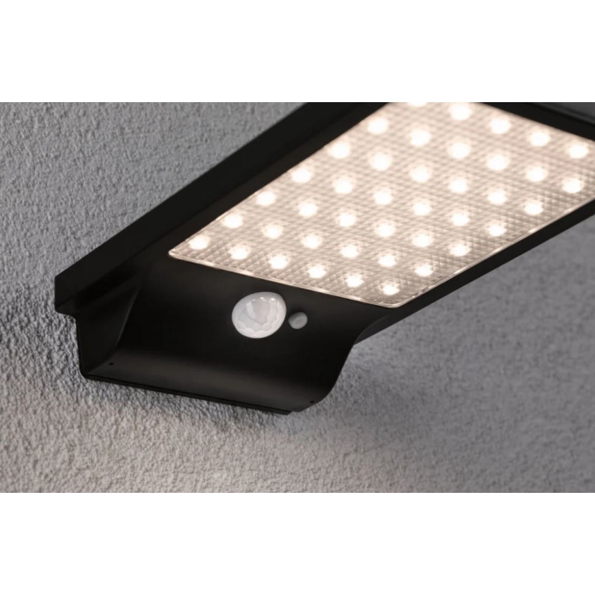 Paulmann 95393 - LED/4W IP44 Hämardatav päikesepaneeliga seinavalgusti koos anduriga SOLVEIG 3,7V 2000 mAh