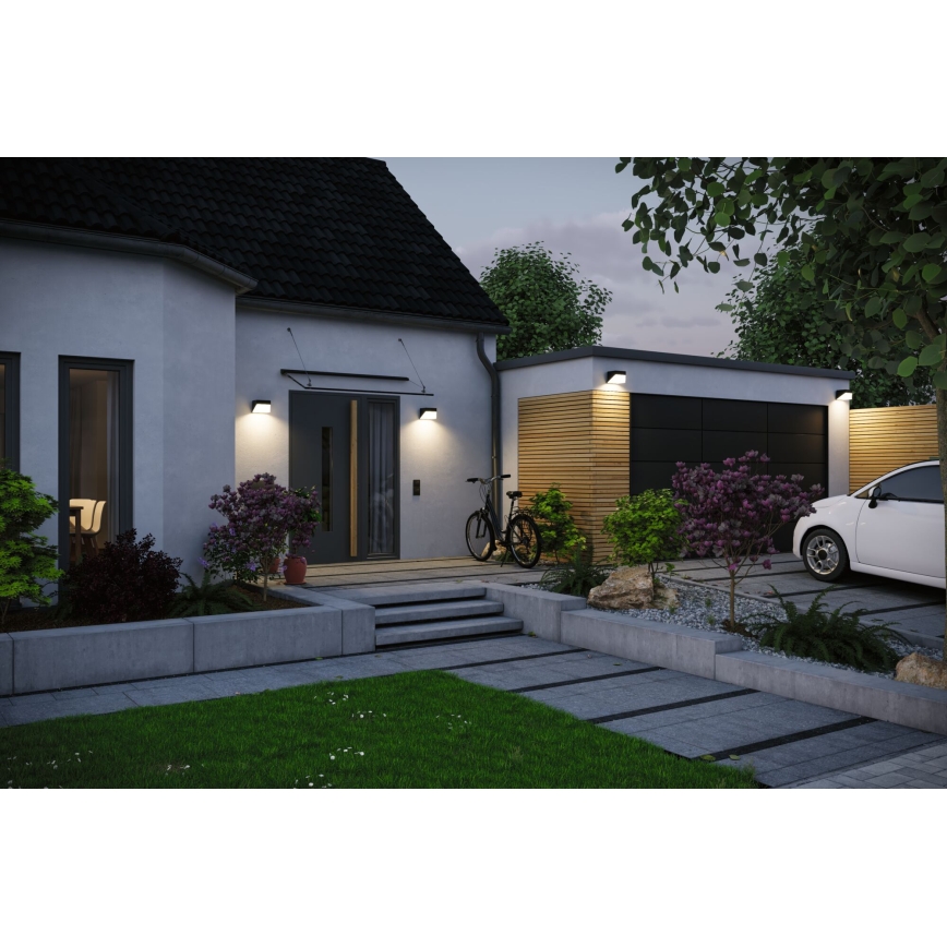 Paulmann 95746 - LED/2,3W IP44 päikesepaneeliga seinavalgusti anduriga EILEEN 3,7/230V 4000 mAh must