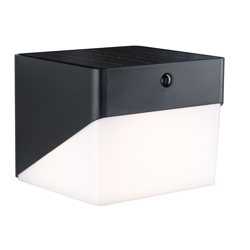 Paulmann 95746 - LED/2,3W IP44 päikesepaneeliga seinavalgusti anduriga EILEEN 3,7/230V 4000 mAh must