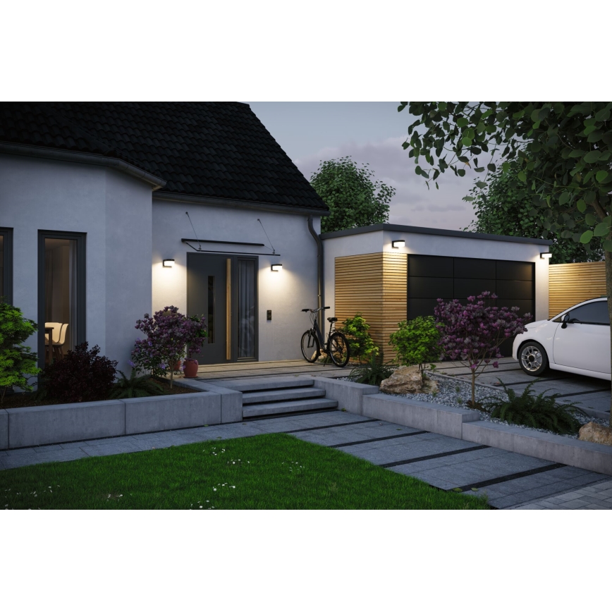Paulmann 95747 - LED/2,3W IP44 Päikesepaneeliga seinavalgusti anduriga CALYNE 3,7/230V 4000 mAh must