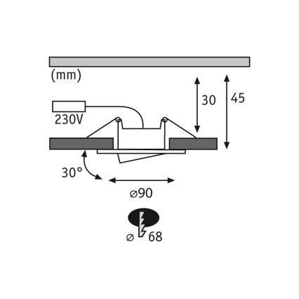 Paulmann 99933 - KOMPLEKT 3x LED/5,2W IP65 Hämardatav süvistatav valgusti vannituppa 230V