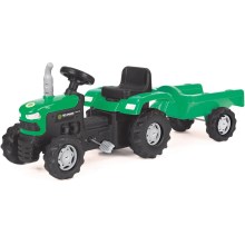 Pedaalidega traktor järelkäruga must/roheline