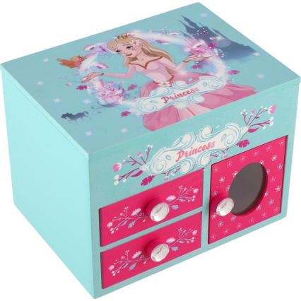 Peegliga ehtekarp PRINCESS roosa/sinine