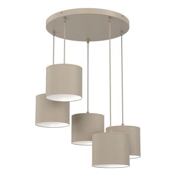 Pendelvalgusti kaabliga ARDEN 5xE27/15W/230V, läbimõõt 44 cm, beež