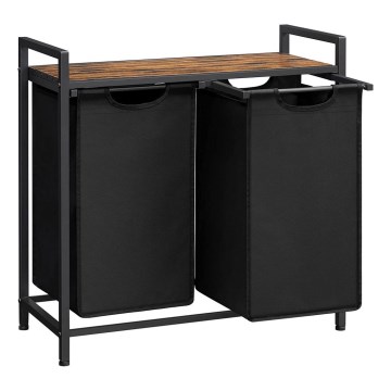 Pesukorv REX 73x72x33 cm pruun/must