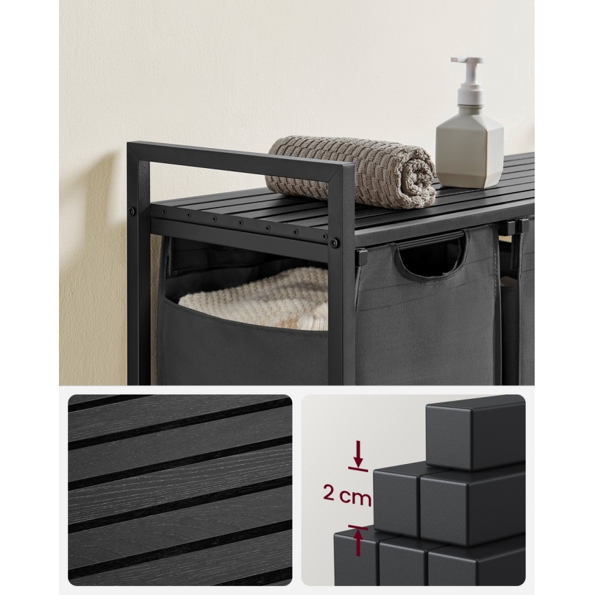 Pesukorv REX, must/hall