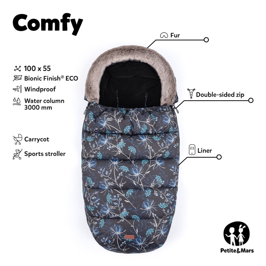 PETITE&MARS - Beebi soojakott 4-ühes COMFY Elegant Caramel/Beige pruun