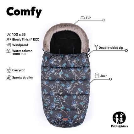 PETITE&MARS - Beebi soojakott 4-ühes COMFY Fancy Dream sinine/valge