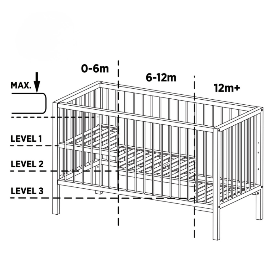 PETITE&MARS - Beebivoodi + turvapiire NELA BEECH 120x60 cm pöök