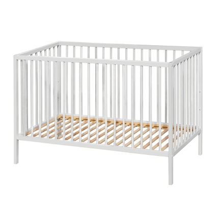 PETITE&MARS - Beebivoodi + turvapiire NELA BEECH 120x60 cm valge/pöök