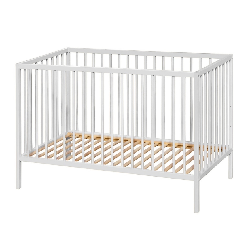PETITE&MARS - Beebivoodi + turvapiire NELA BEECH 120x60 cm valge/pöök