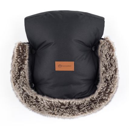 PETITE&MARS - KOMPLEKT Beebi soojakott 4-ühes ARCTIC + kärukindad FURRY must