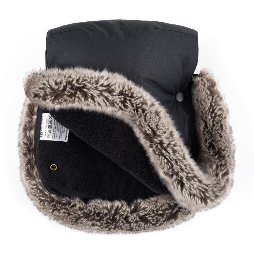 PETITE&MARS - KOMPLEKT Beebi soojakott 4-ühes ARCTIC + kärukindad FURRY must