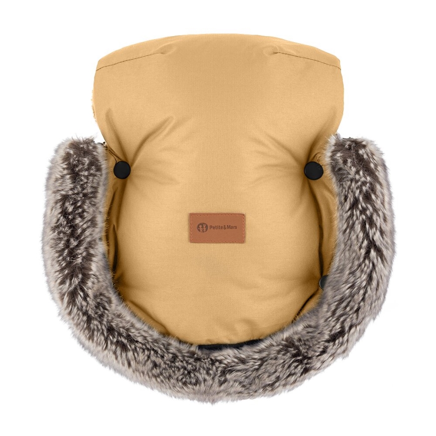 PETITE&MARS - KOMPLEKT Beebi soojakott 4-ühes ARCTIC + kärukindad FURRY pruun