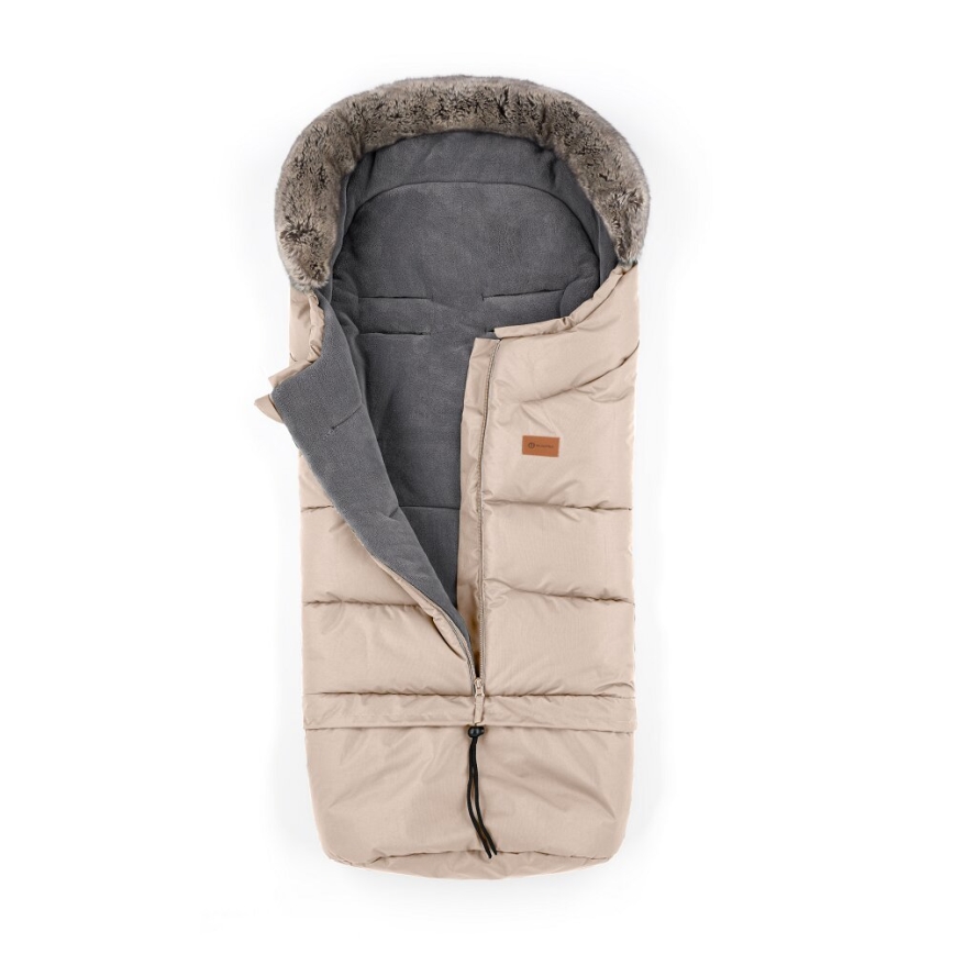 PETITE&MARS - KOMPLEKT Beebi soojakott 4-ühes ARCTIC + kärukindad FURRY roosilehed