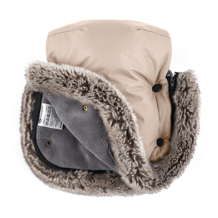 PETITE&MARS - KOMPLEKT Beebi soojakott 4-ühes ARCTIC + kärukindad FURRY roosilehed