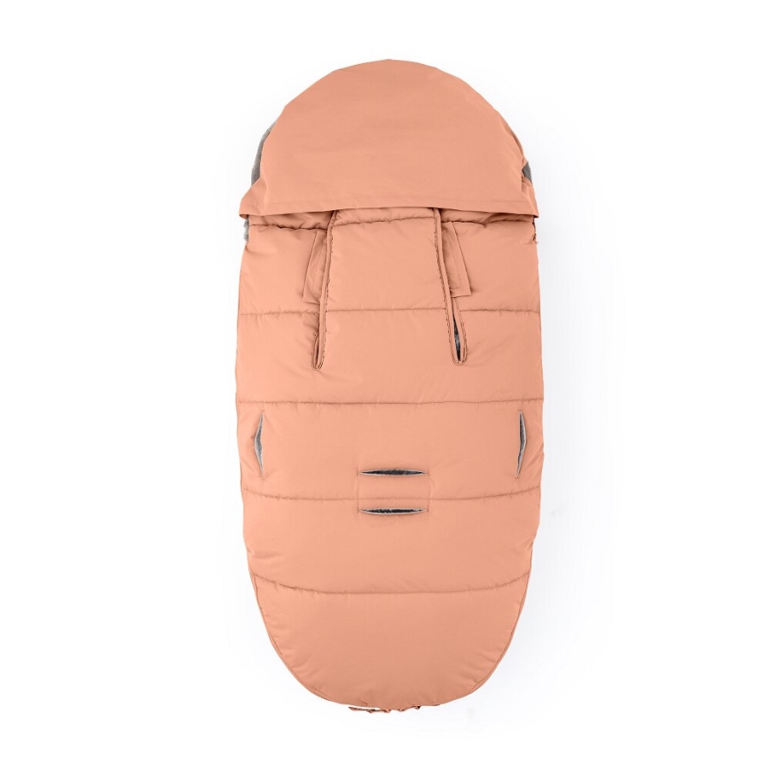 PETITE&MARS - KOMPLEKT Beebi soojakott 4-ühes COMFY + kärukindad FURRY pastelloranž