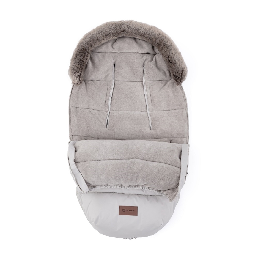 PETITE&MARS - KOMPLEKT Beebi soojakott 4-ühes COMFY + kärukindad FURRY šampanja