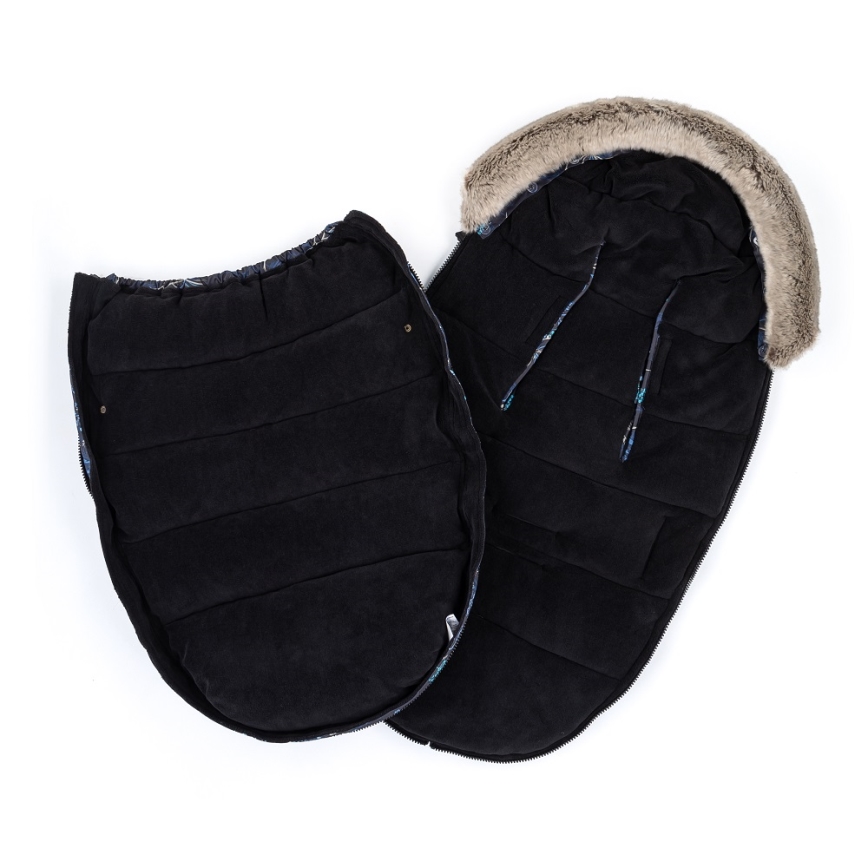 PETITE&MARS - KOMPLEKT Beebi soojakott 4-ühes COMFY Stylish Beauty + kärukindad FURRY must
