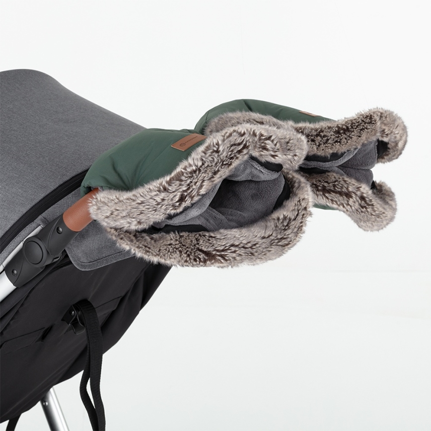 PETITE&MARS - KOMPLEKT Lapse jalakott 4-ühes COMFY + vankri käekatted FURRY Khaki