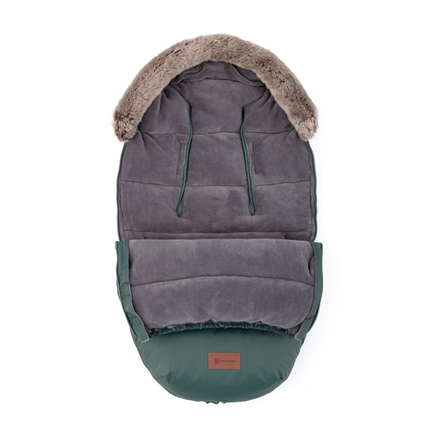 PETITE&MARS - KOMPLEKT Lapse jalakott 4-ühes COMFY + vankri käekatted FURRY Khaki