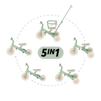 PETITE&MARS - laste kolmeratas 5-ühes TURBO LIMITED Green Twist