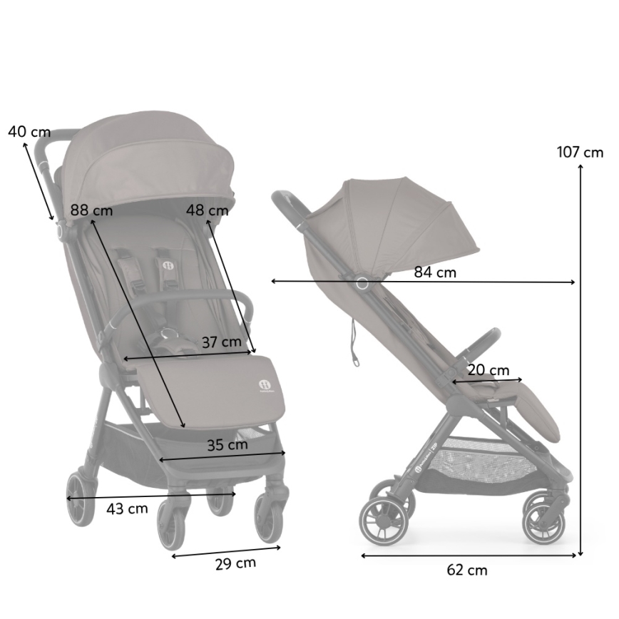 PETITE&MARS - Spordivanker ZIP Creamy Cocoa