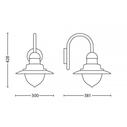 Philips 01652/06/PN - Väli seinavalgusti MYGARDEN RAINDROP 1xE27/53W/230V IP44