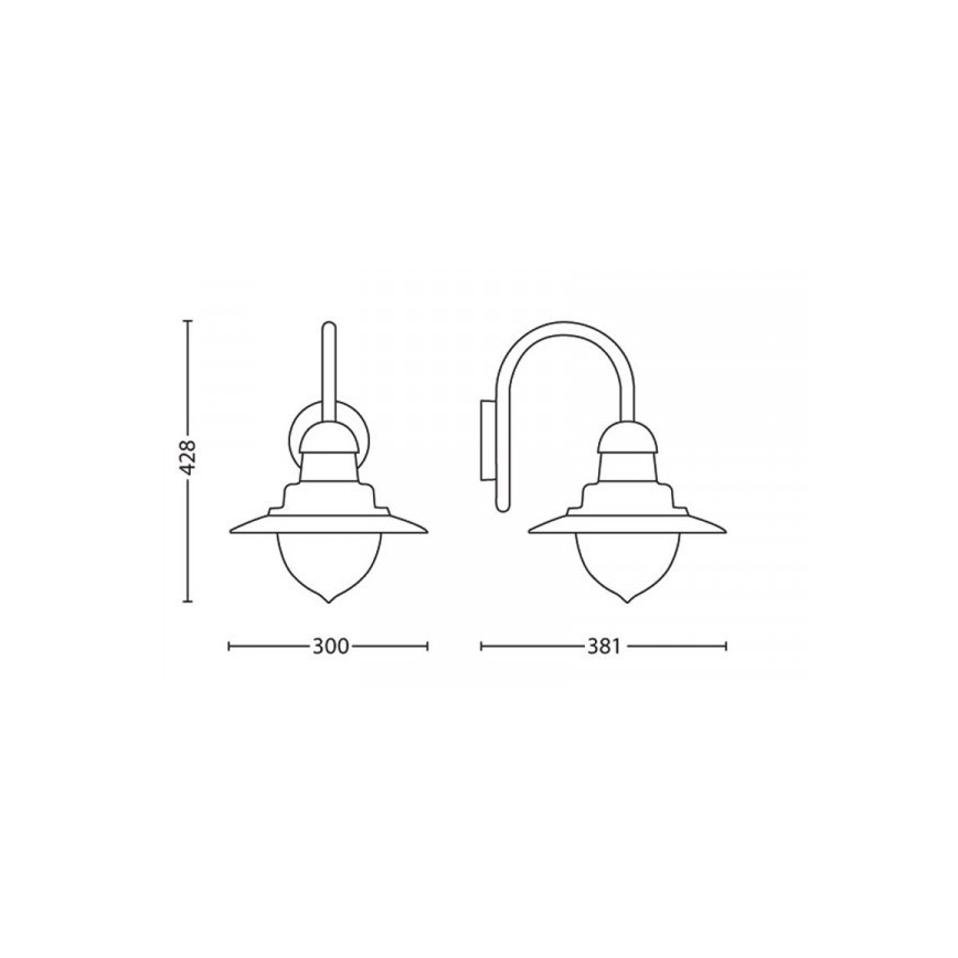 Philips 01652/06/PN - Välisseinale paigaldatav seinavalgusti MYGARDEN RAINDROP 1xE27/53W/230V IP44