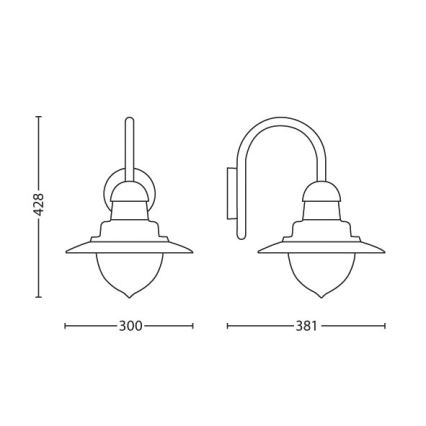 Philips 01652/30/PN seinavalgusti õue MYGARDEN RAINDROP 1xE27/60W/230V IP44