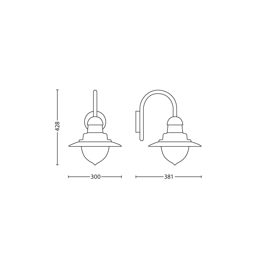 Philips 01652/30/PN seinavalgusti õue MYGARDEN RAINDROP 1xE27/60W/230V IP44