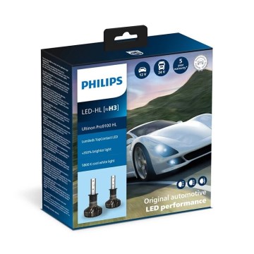 Philips 11336U91X2 - KOMPLEKT 2x LED Auto pirn Ultinon Pro9100 H3 PK22s/13,2W/12/24V 5800K