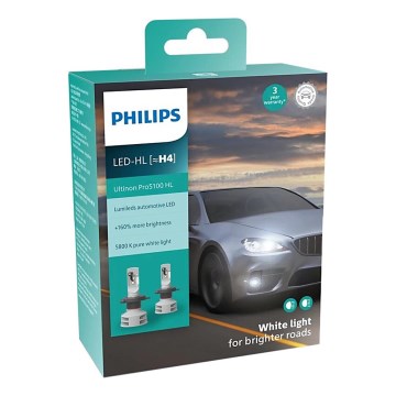 Philips 11342U51X2 - KOMPLEKT 2x LED Auto pirn Ultinon Pro5100 H4 P43t-38/12W/12/24V 5800K