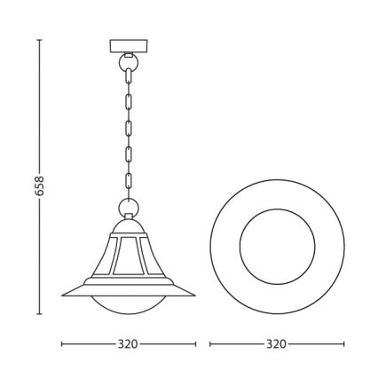 Philips 15216/42/16 - Välilühter MYGARDEN PROVENCE 1xE27/23W/230V IP44