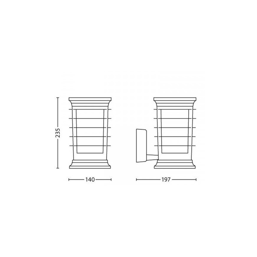 Philips 15280/54/PN - LED Väli seinavalgusti MyGarden PATIO 1xE27/60W/230V IP44