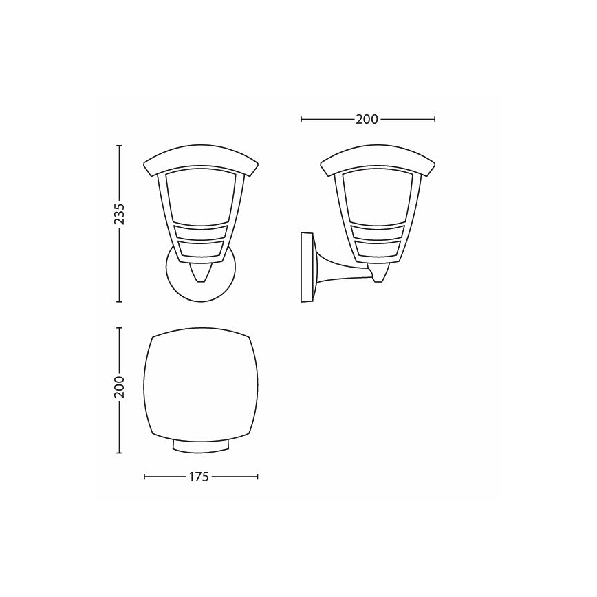 Philips - Seinavalgusti õue E27/60W/230V
