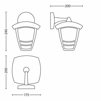 Philips 15381/30/16 - Väli seinavalgusti MYGARDEN CREEK 1xE27/60W/230V