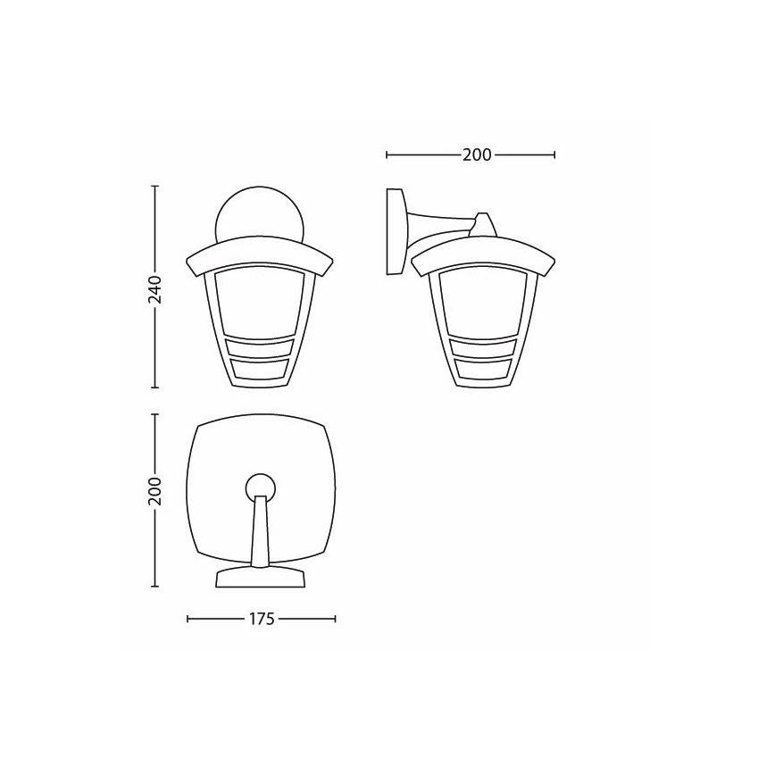 Philips 15381/31/16 - Väli seinavalgusti CREEK 1xE27/60W/230V IP44