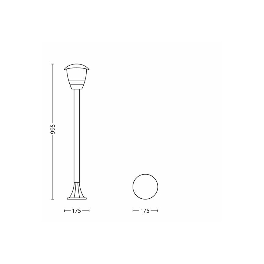 Philips 15383/30/16 - Õuelamp MYGARDEN CREEK 1xE27/60W/230V must