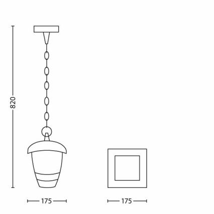 Philips 15386/30/16 - Väli ripplühter MYGARDEN CREEK 1xE27/60W/230V must IP44